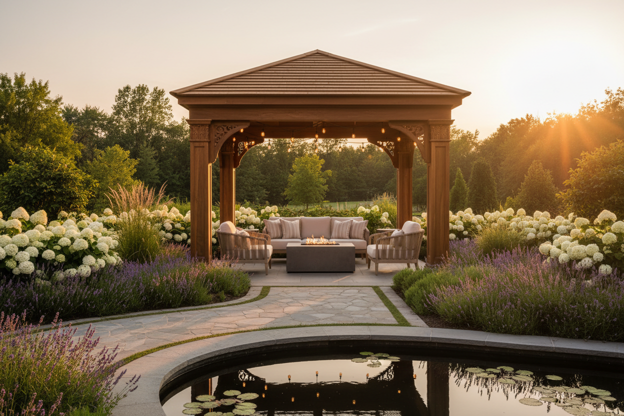 About Us - Gazebo at Golden Hour
